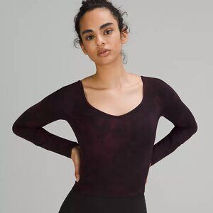 lululemon Align™ Long Sleeve Shirt in Diamond Dye Cassis Black sz 10